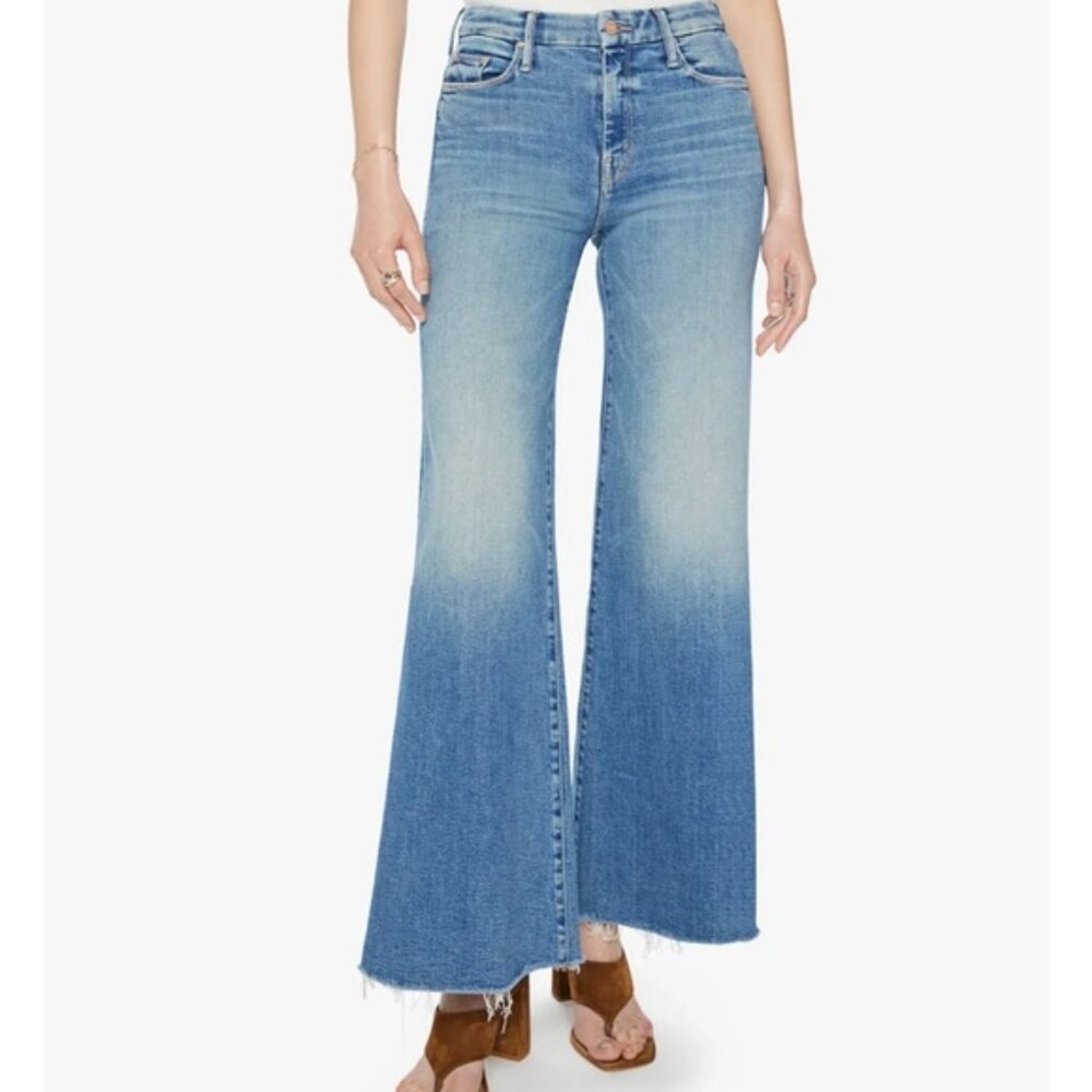 Mother the Roller fray wide leg jeans